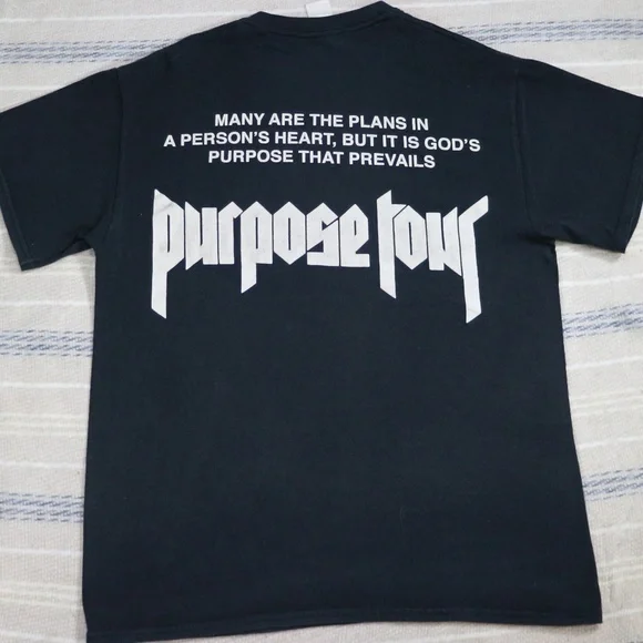Justin Bieber PURPOSE TOUR Front Back Tee Shirt Size MEDIUM - Picture 3 of 6